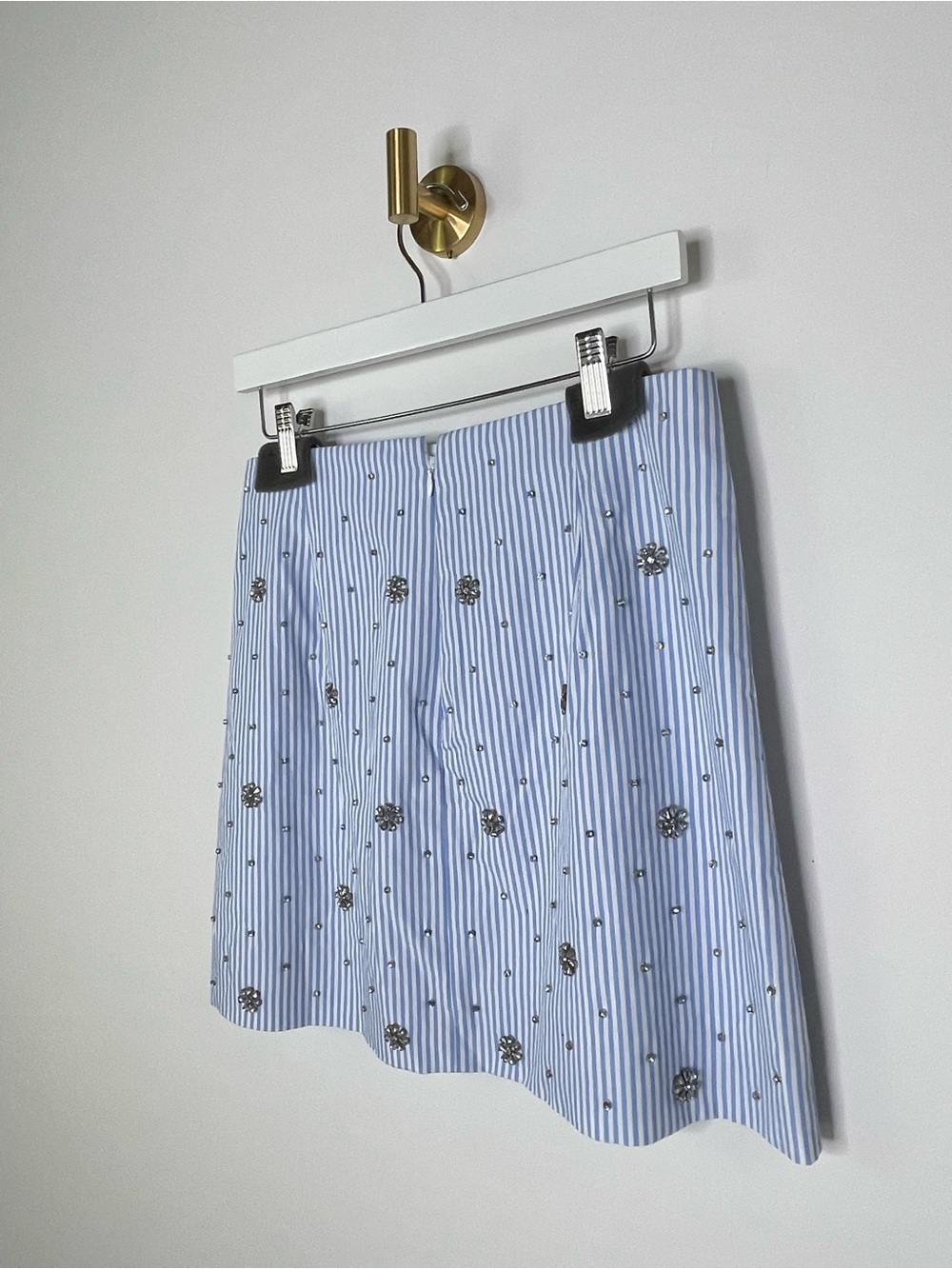 Feminine | J Crew Collection Embellished Pinstripe Mini | Crystal Rhinestone NWT - Picture 9 of 13